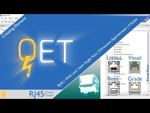 QET QElectroTech, Creating Element : RJ45 With Led | Item Single Face