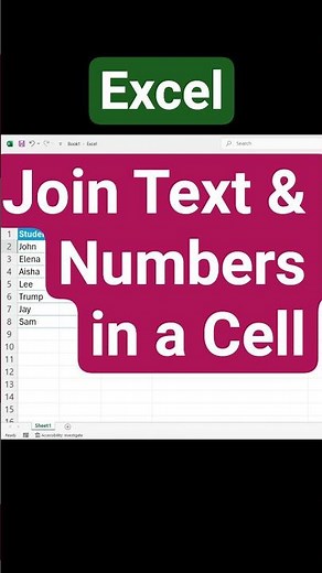 Combine text and numbers in one cell in excel #dataentry #excel