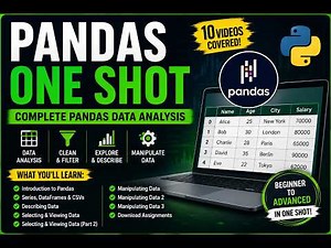 Pandas for Data Analysis in One Shot | Complete Pandas Tutorial for Beginners to Advanced | Python