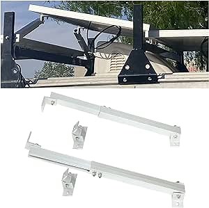 KUAFU Adjustable Solar Panel Tilt Mount Brackets Support up to 300W Solar Panel for Boats, RV, Roof on-Grid/Off-Grid Systems and Any Flat Surface Telescopic Bracket Solar Panel Pole Mount