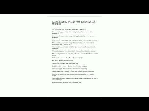CALIFORNIA DMV DRIVING TEST QUESTIONS AND ANSWERS2