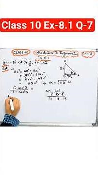 Class 10 Exercise 8.1 I Q-7 I Chapter 8 I Introduction to Trigonometry #class10 #maths #shorts