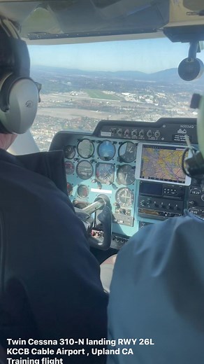 623K views · 10K reactions | FLIGHT TRAINING Twin Cessna 310-N landing RWY 26L KCCB Cable Airport, Upland CA. | Josephfiel Rivera Geniza | Facebook