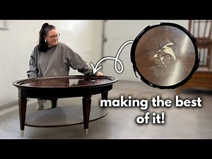 FREE Bombay Style Table Makeover | Fixing a HOLE in MDF + One Day Flip!