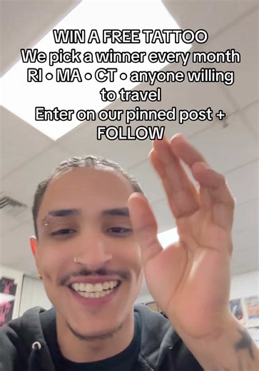 We’re giving away a FREE tattoo every single month 😳🎉 Enter on our pinned post, make sure you FOLLOW, and you might be our next winner. Rhode Island, Massachusetts, Connecticut — and anyone willing to travel — this is your sign. Your next tattoo could literally be free. 🖤✨ #TattooGiveaway #RhodeIsland #Massachusetts #Connecticut #FreeTattoo