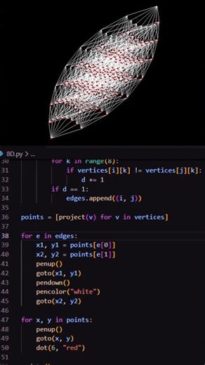 Creating an 8D Effect 🔥 in Python Turtle 🐢 #python #coding #oualicode #programming #graphics