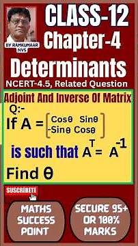 | Part-6 | Class-12 | Chapter4 | Determinants | NCERT Exercise4.5, Related Question |