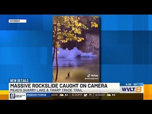 Rock wall collapses at Mead’s Quarry Lake