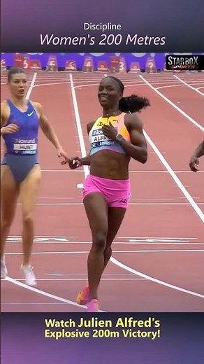 Julien Alfred Wins 200m 🥇 21.66s | London Diamond League 2026 #trackandfield #sports