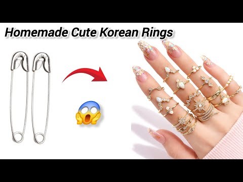 How to Make Korean Cute Rings at Home | DIY Easy Ring| Easy Ring With Safety Pin