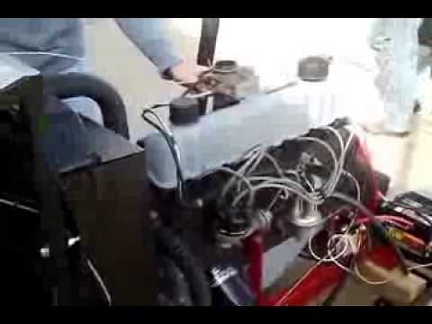 Ford 200 cubic inch straight inline 6 cylinder on engine test stand 1 of 2