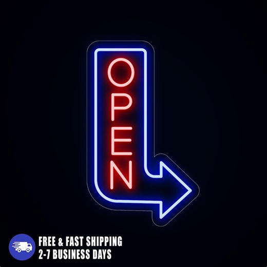 Neon Open Sign, Outdoor Open Sign, Bar Open Sign, Light UP Led Sign, Signs for Business, Shop Open Sign, Direction Arrow Neon Lights Cafe - Etsy