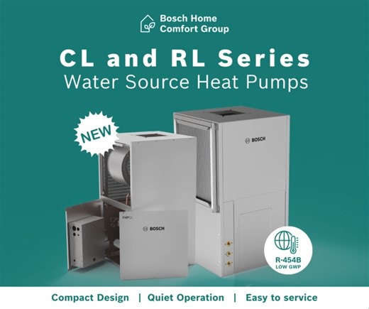 Considering a remodel? Set out on the right foot with HVAC solutions that will save you money and gain you comfort. Bosch units, like our new CL and RL Series Water Source Heat Pumps, are designed to elevate your home comfort without raising too much noise. More on the RL: https://bit.ly/3JnLoqb More on the CL: https://bit.ly/3JpaGV1 | Bosch Home Comfort
