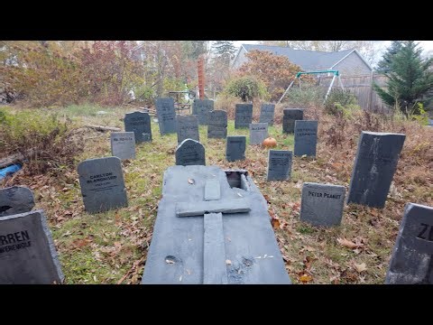 Post-Halloween Walkthrough of Our Custom Tombstones!