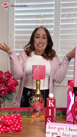 Valentine's Day Bubble Box with Delicious Cake Donuts