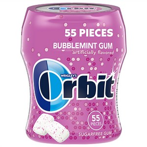 Orbit Gum Bubblemint Sugar Free Chewing Gum - 55 Piece Bottle