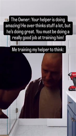 1.3K reactions · 114 shares | Now he’s thinking too much  #bluecollarhumor #hvactechnician #plumbersofinstagram #customhomes #funnyworkreels | Lue Myers | Facebook