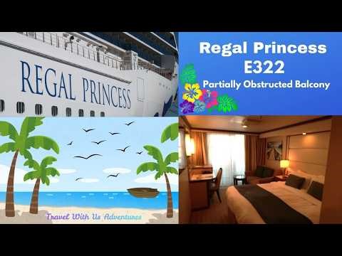 Regal Princess Cabin E322 Cruise Ship Tour 🚢 | Partially Obstructed Balcony Room | Sleeps 3 Guests