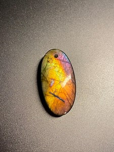 Strong Glow Orange Yellow Labradorite Pendant With Hole - Oval Shape Purple Labradorite Medium Size 28.4x14.8x8mm, Christmas Gift Ideas - Etsy