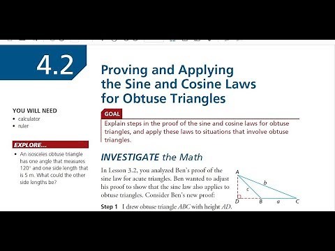 FM 20 4.2 Sine and Cosine Law for Obtuse Triangles