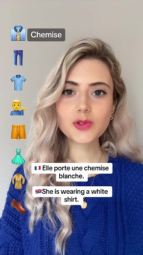 How to name the Basic clothes in French? 🇫🇷👕 Easy French Vocabulary about Clothes (~ Les vêtements). I hope this is helpful for you, please let me know! 👔 Une chemise ~ Shirt 👖 Un pantalon ~ Pants / Trousers 👕 Un t-shirt ~ T-shirt 💁‍♂️ Un pull ~ Sweater / Jumper 🩳 Un short ~ Shorts 👗 Une robe ~ Dress 🧥Un manteau ~ Coat 👞 Des chaussures ~ Shoes Mentioned in this video: 🧵 Quote by Coco Chanel (1883 ~ 1971) - French fashion designer Thank you for watching! 💫 Adeline #french #learnfrenc