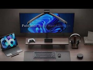 Quntis Curved Screen Monitor Light Bar — Foldable, Adjustable LED Lighting for Eye Care & Desk Setup