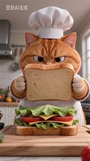 POV: Grumpy Cat Chef Makes PERFECT Sandwich! 🐱 Better Than Gordon Ramsay? 😂 #shorts
