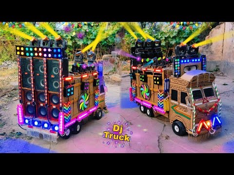 Mini Dj Setup Loading At-home by cardboard making dj truck | dj box | dj wala, dj gadi, dj light ,SR