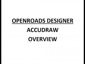 ORD - MicroStation - 6.0 - Accudraw Overview