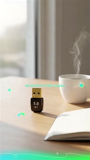 Bluetooth 5.4 Dongle Receiver,USB Bluetooth Adapter for PC,Plug & Play,Windows 11/10/8.1/7,Receiver & Transmitter for Laptop Computer/Keyboard/Mouse/Headphone,high-speed