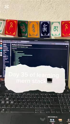 Day 35 of learning journey of mern stack✨💻 #mernstack #softwaredevelopment #coding