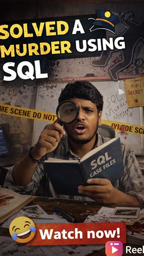 Bhanu Teja on Instagram: "Solved a murder using only SQL 🕵️‍♂️💻 If you can crack this SQL Murder Mystery, you’re not learning SQL - you’re mastering it. SELECT logic, JOIN clues, WHERE suspects disappear. This is how real SQL skills are built. #SQL #DataAnalytics #SQLPractice #LearnSQL #TechReels sql murder mystery master sql sql practice learn sql creatively sql joins sql queries data analyst sql sql challenge sql logic real world sql"