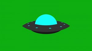 Download Cartoon UFO Animation on Green Screen for free