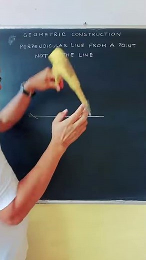 Constructing Perpendicular line from a point not on the line. #Shorts