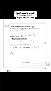 AQA A Level chemistry past paper question paper 2 #aqa #alevelchemistry #pastpaper #paper2 #exam2026
