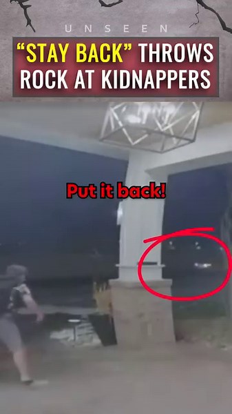 Boy throws rocks at potential kidnappers, escapes unharmed. #Unseen #kidnapping #securitycamera #reels | Unseen