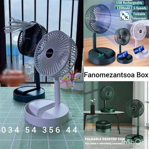 ⚡ Ventilateur télescopique pliable Portable, Rechargeable, avec batterie à faible bruit, autonomie élevée, en veille, pour bureau et maison ⚡ ✅ 28 000Ar 😍 dit adieu à l'impraticabilité des ventilateurs traditionnels, pôle rétractable gratuit unique et design pliant, il peut être plié et étiré comme un ventilateur de bureau, très adapté à la maison, au bureau et à l'extérieur - Taille du produit: une fois plié et stocké: diamètre du corps * hauteur: 17*8.5cm - Lorsqu'il est étendu à la deuxième 