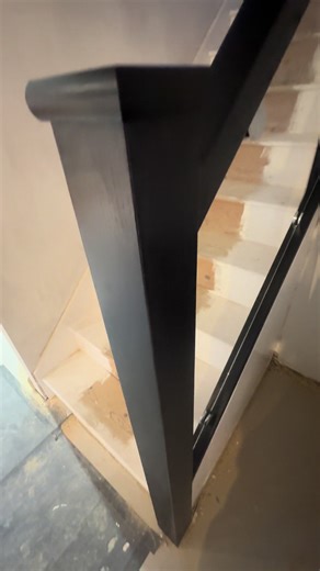 Beautiful Black Oak Stair Banister Refurbishment. Visit www.designmystairs.co.uk or call 0151 203 9153 FOR A FREE DESIGN SURVEY #StaircaseRenovation #glassStairs #ReplaceBanisters