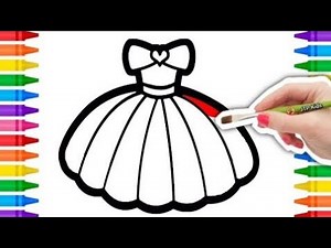 HOW TO DRAW DOLL DRESS | STEP BY STEP | DRAWING AND COLORING FOR KIDS