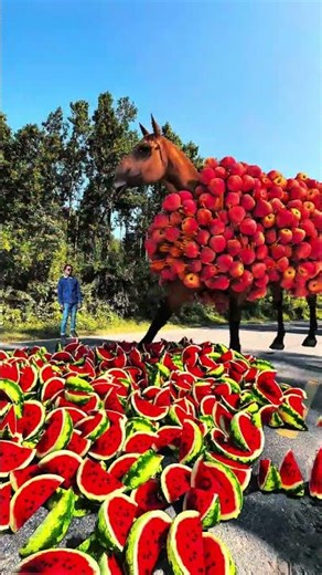 Horse loaded fruits special effects c4d works #shortsfeed #shortsyoutube