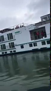 River Cruise Ship Severely Damaged After Colliding With a Cargo Ship