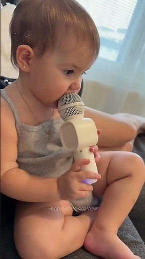 Baby Singing Into Microphone Cutest Moment Ever 💖 #happybabieskidzview