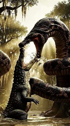 Titanoboa vs Deinosuchus: Which Creature Will Win? #titanoboa #deinosuchus #dinosaurs
