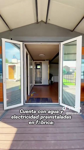 Casa expandible prefabricada con agua y electricidad preinstaladas