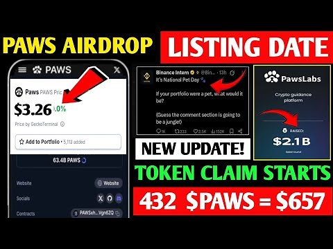 Paws Binance Wallet Connect | Paws Airdrop Price Prediction | Paws Airdrop New Update |Paws New Task