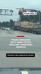 Drivers in Goose Creek, South Carolina, watched as a semi-truck got caught on railroad tracks with a train fast approaching. | CNN International