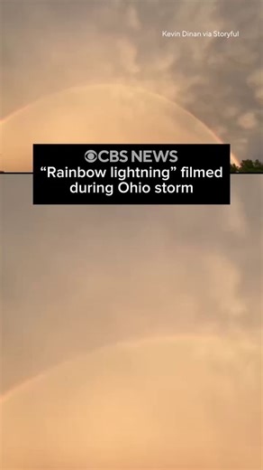 173K views · 1K reactions | “Rainbow lightning” was filmed during stormy weather in the Cincinnati area on June 18. The mesmerizing moment shows lightning flashing alongside a rainbow in Union Township, Ohio, where strong winds uprooted trees and caused power outages. | CBS News | Facebook