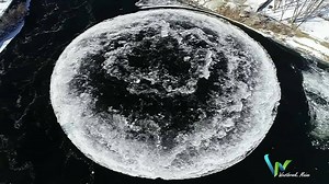 13K views · 141 reactions | Wow! A giant disk of ice formed in a river in Westbrook, Maine. City officials say it's about 100 yards in diameter. (Video courtesy: City of Westbrook, Maine) | FOX40 | Facebook