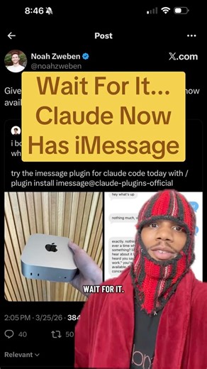 Wait For It.. Claude Now Has iMessage