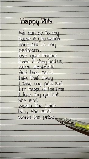 Happy Pills Lyrics ~Song by~ Weathers #happypills #lyrics